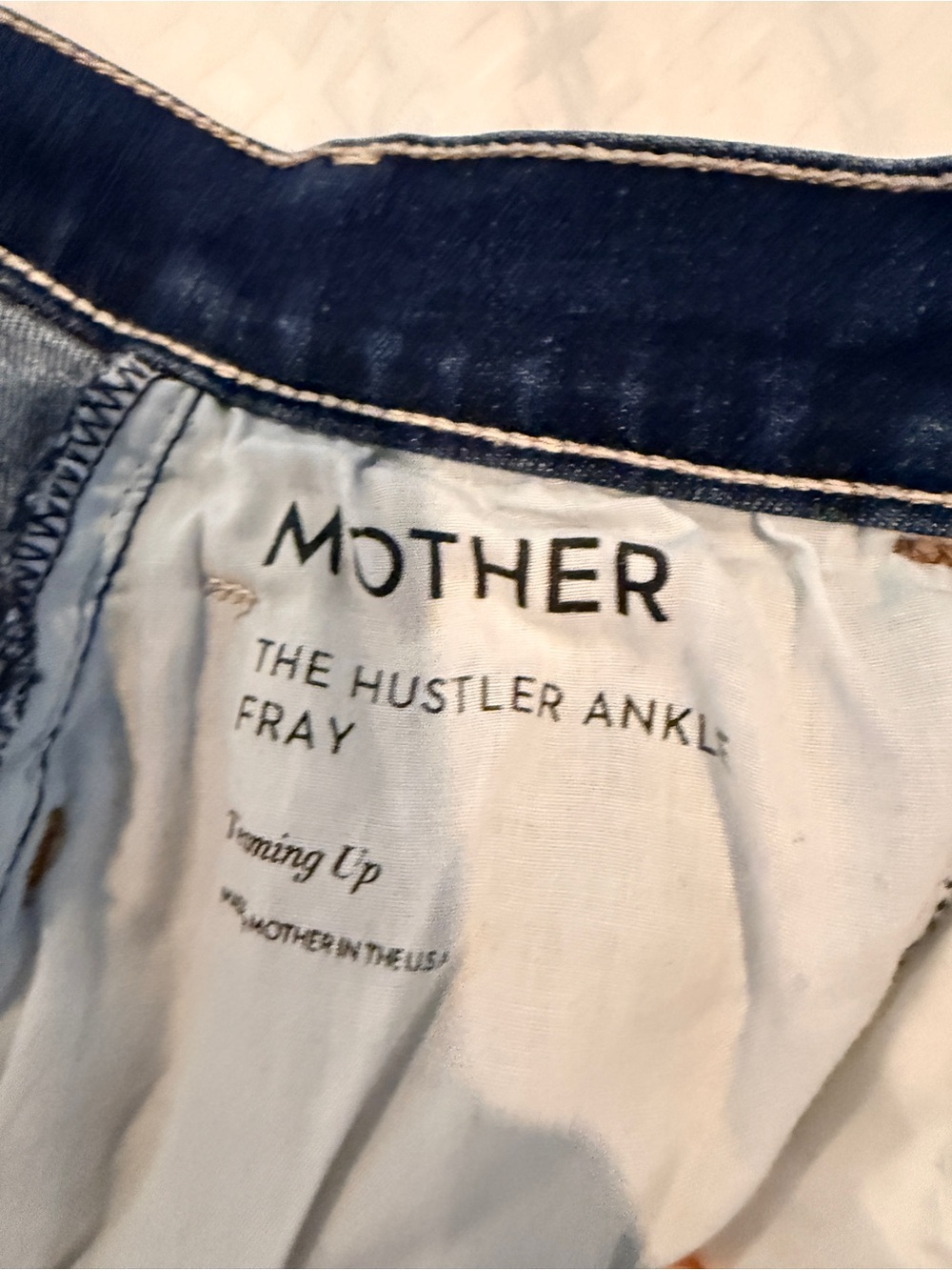 MOTHER The Hustler Ankle Fray Jeans - Dark Blue